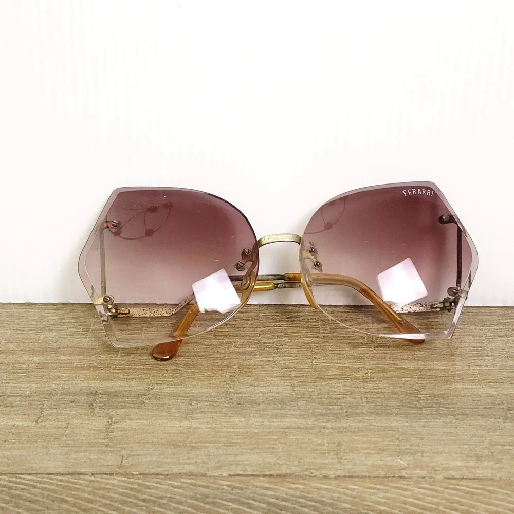 Vintage 70's Ferrari Oversized Sunglasses Gradient Lenses